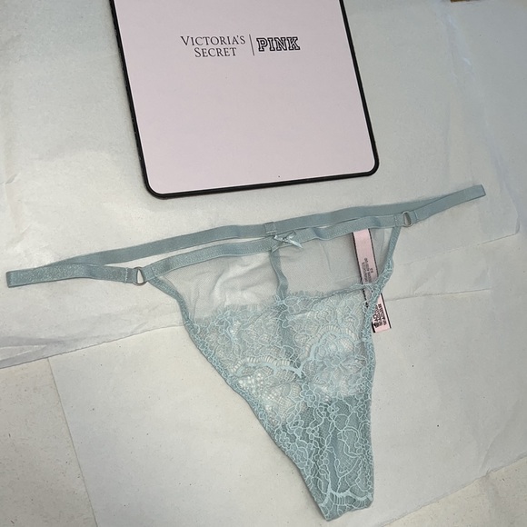 Victoria's Secret Lace & Mesh VString THONG Panty XL - Picture 4 of 11